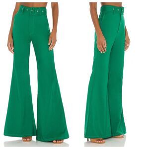 Show Me Your Mumu Size S DJ Flare Pant in Green Suiting Stretch